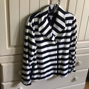 Navy/white stripe cotton knit